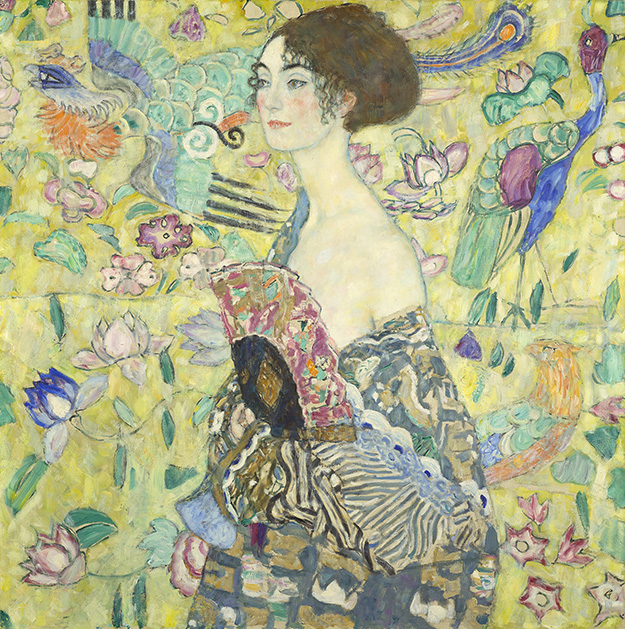 Klimtovo poslední dílo Dáma             s vějířem na návštěvě v Belvederu